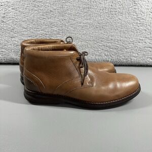 Rockport Chukka Boots Mens 8.5M Premium Class Cognac Brown‎ Leather